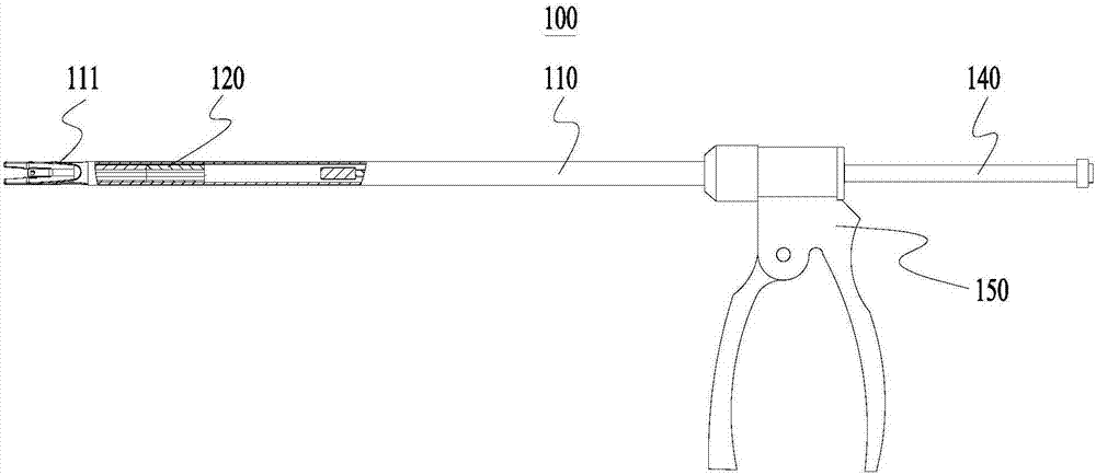 Continuous clip-discharging clamp and continuous clip-discharging device