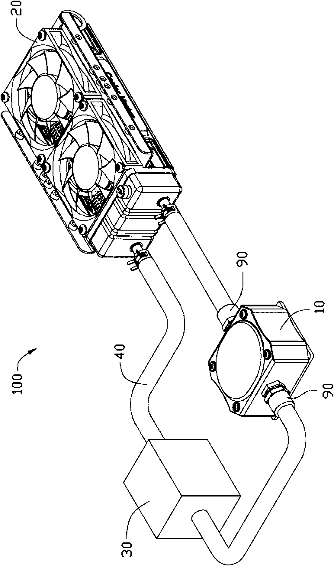 Liquid-cooling heat radiating device