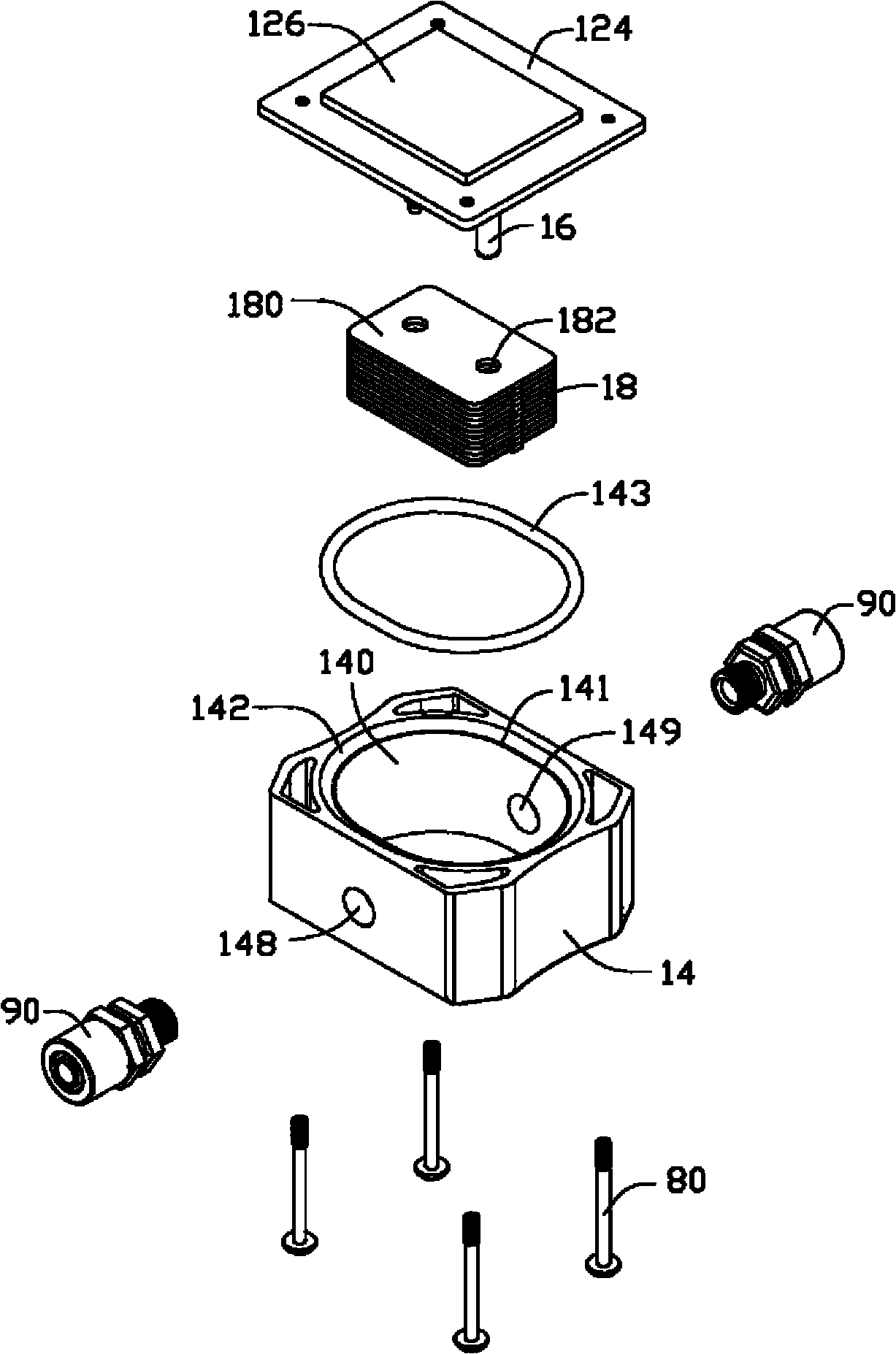 Liquid-cooling heat radiating device