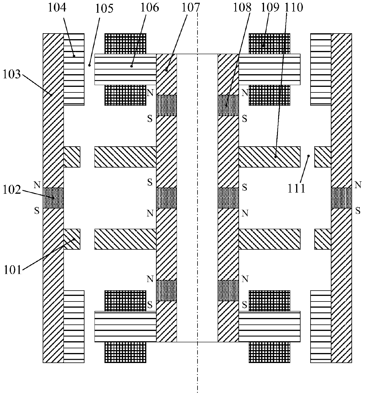 Four-free degree double-frame magnetically suspended control moment gyro