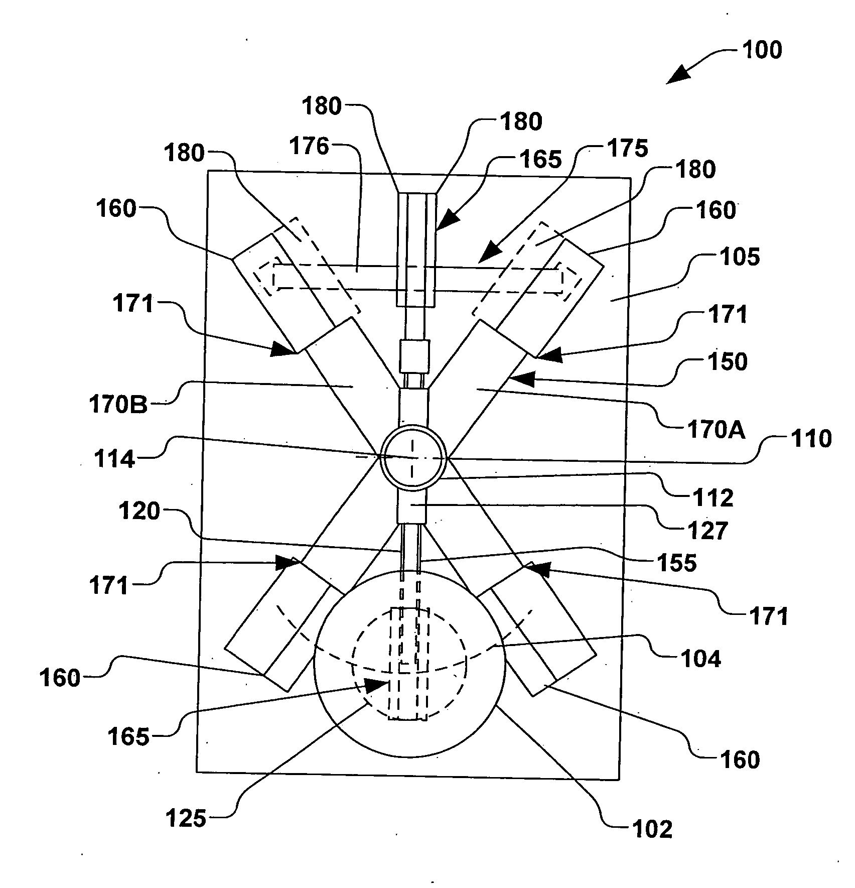 Wafer scanning system with reciprocating rotary motion utilizing springs and counterweights