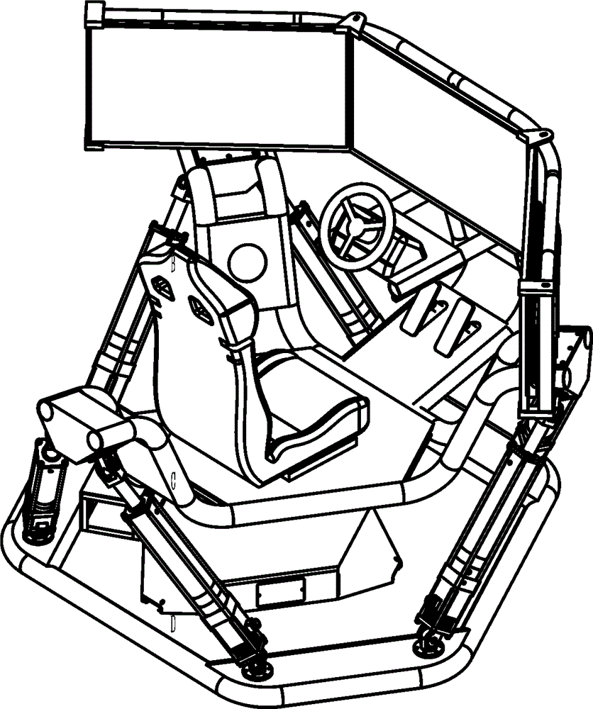 Six-freedom-degree automobile racing simulator