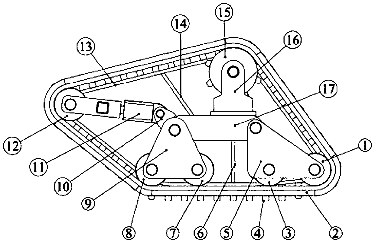 Anti-drag crawler walking device with movable grousers