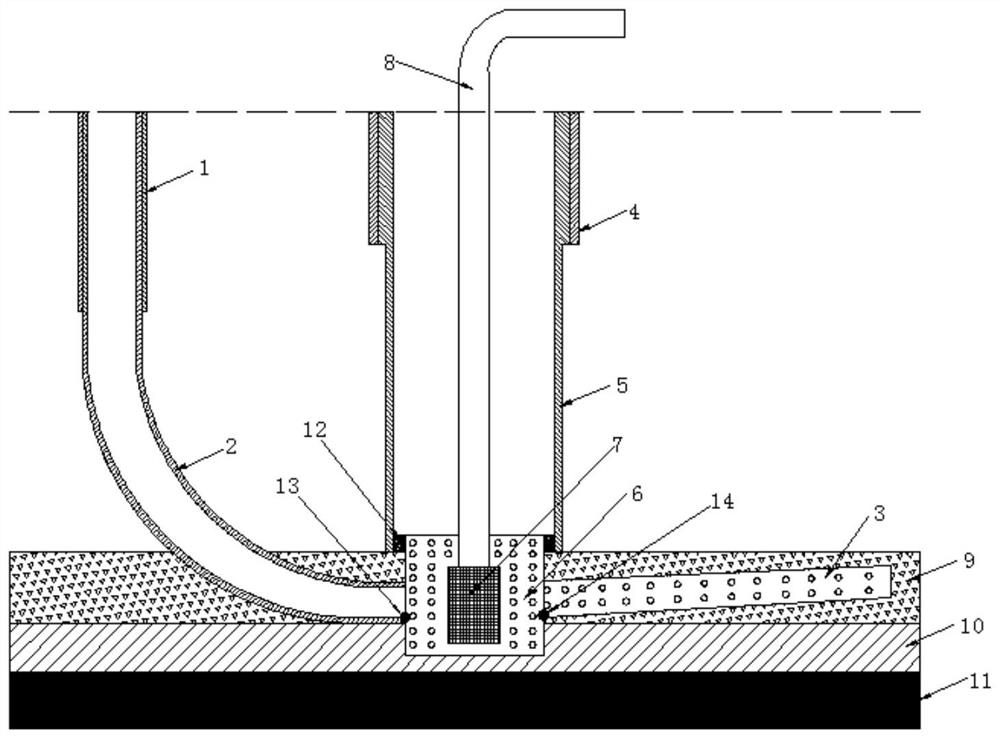 Coal seam roof aquifer ground advanced pre-drainage method