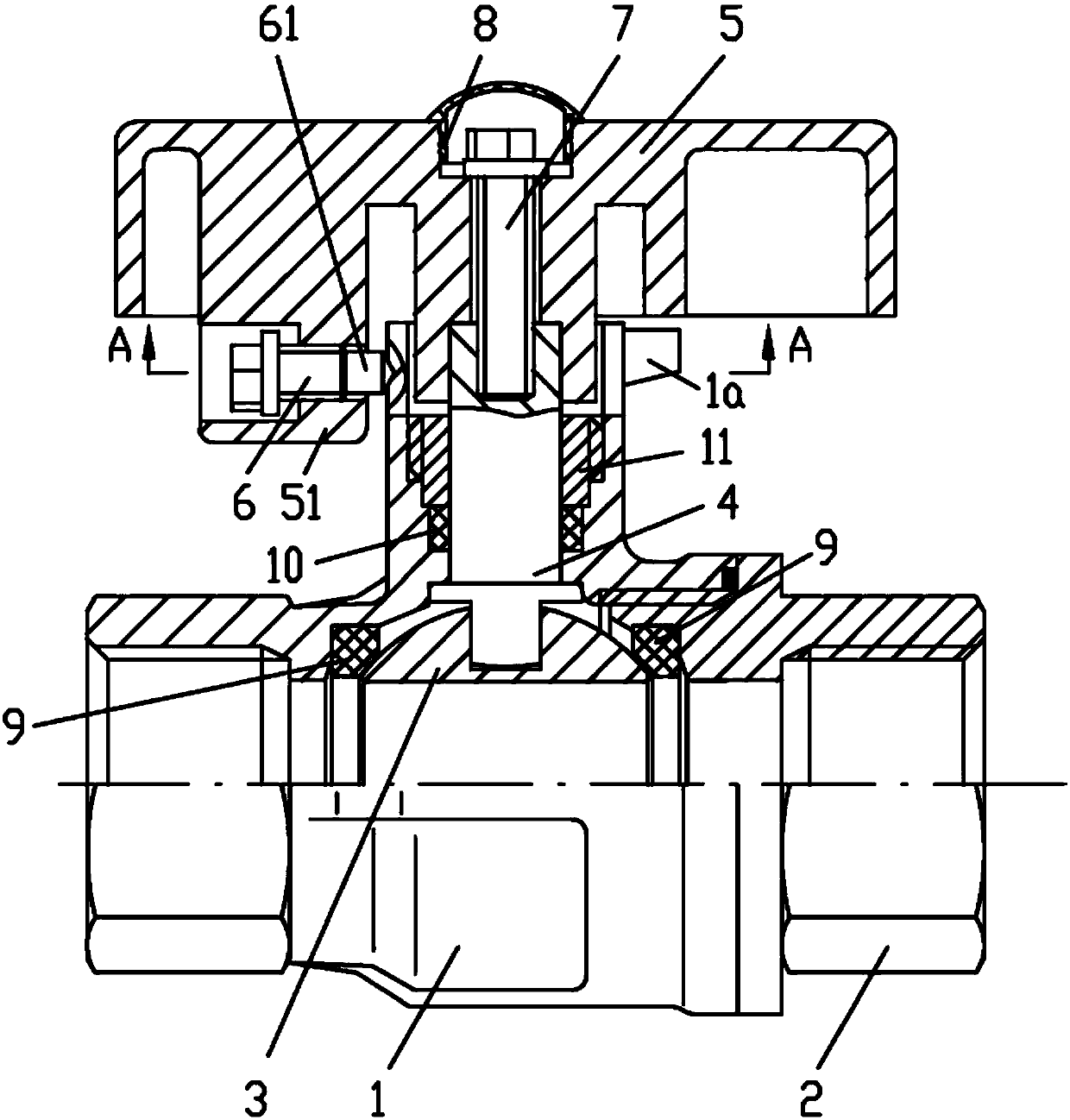 Fuel gas theftproof ball valve