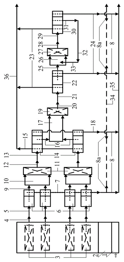 A high-efficiency energy-saving leaf threshing air separation process and equipment