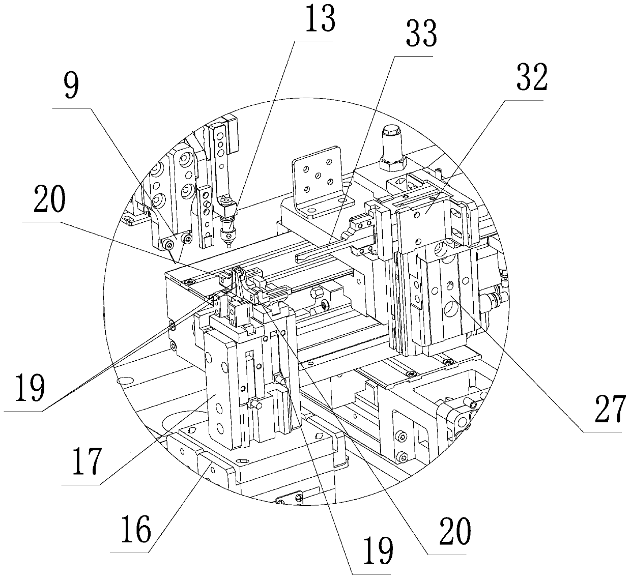 Inductance coil end bending and cutting device and application method thereof