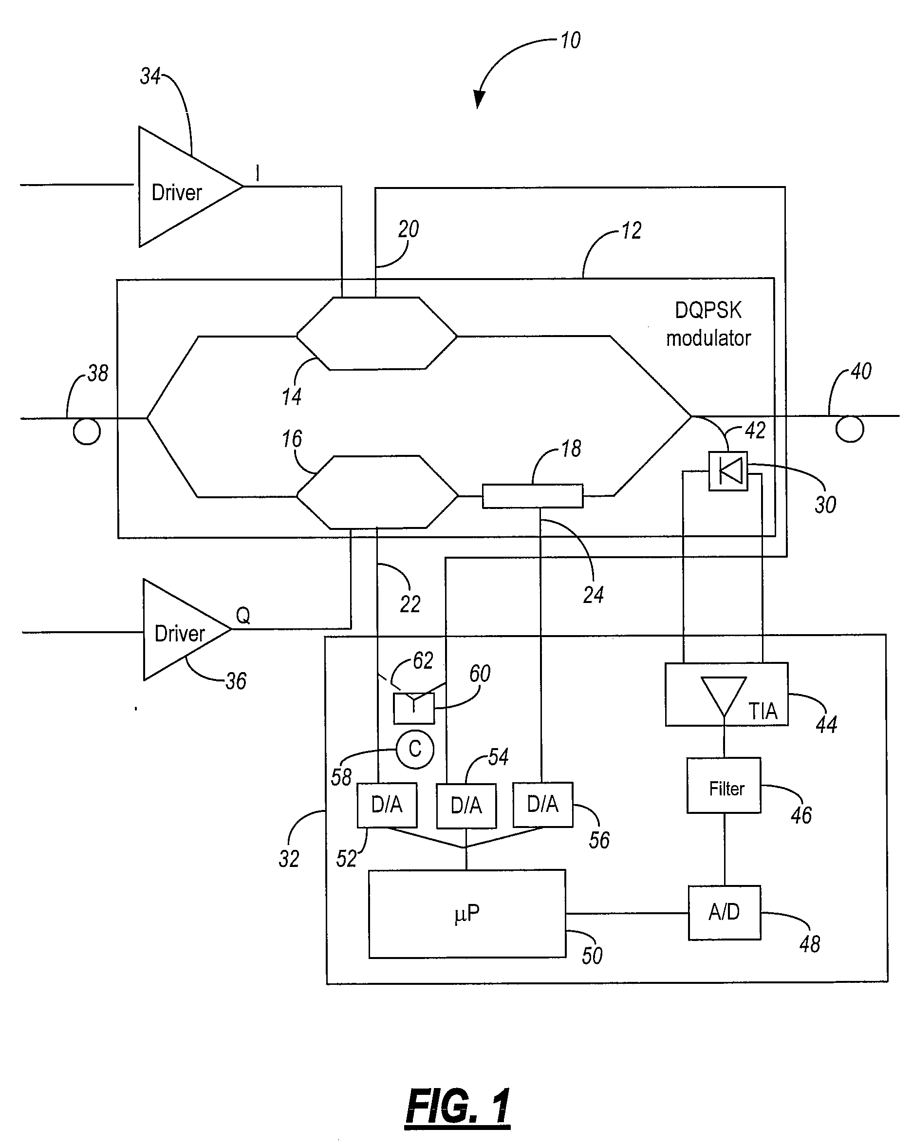 Systems and methods for dqpsk modulator control using selectively inserted dither tone