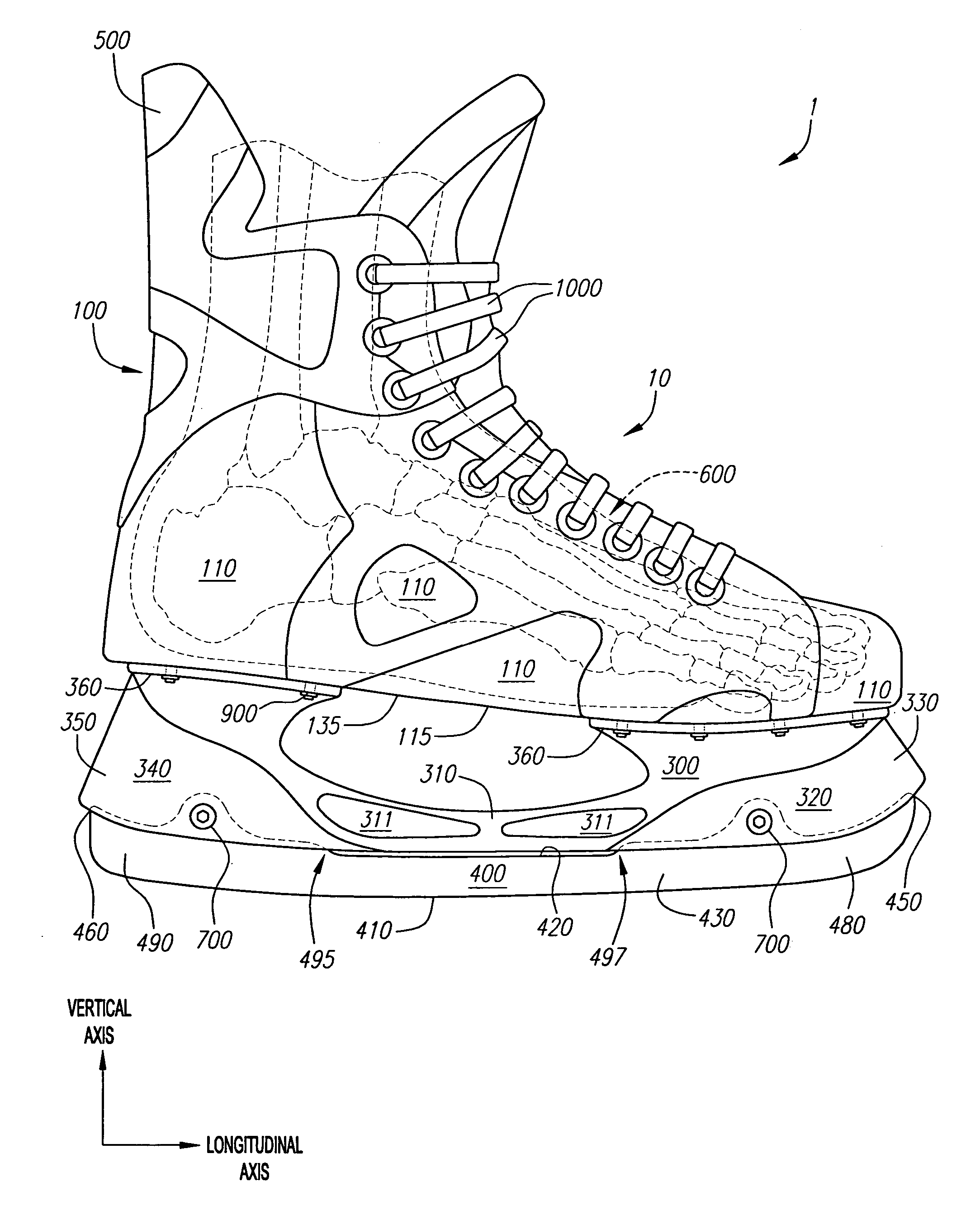 Article of footwear comprising a unitary support structure and method of manufacture