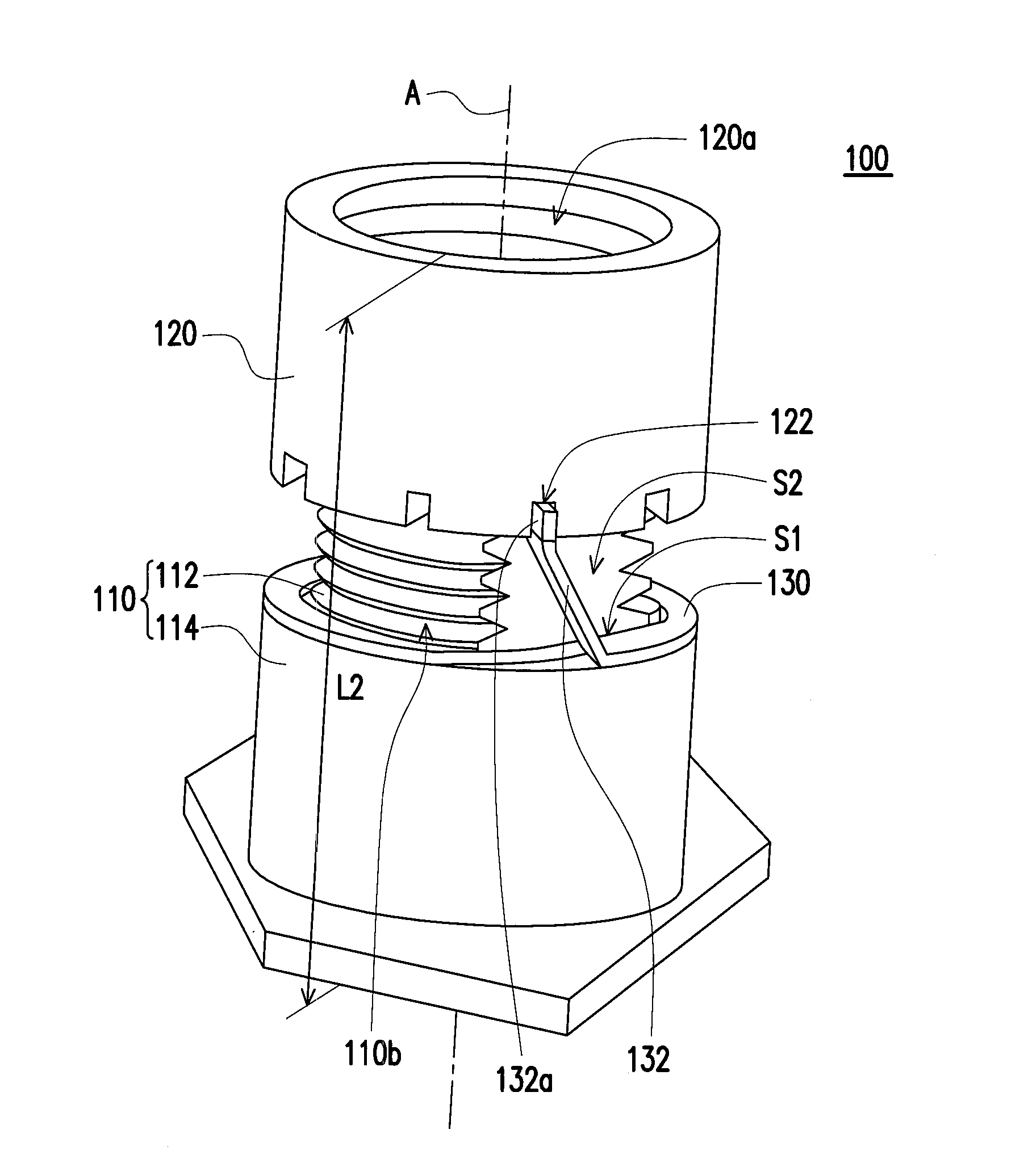 Threaded post structure and assembling structure having the same