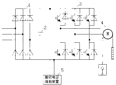 Super capacitive energy storage elevator self-rescue device