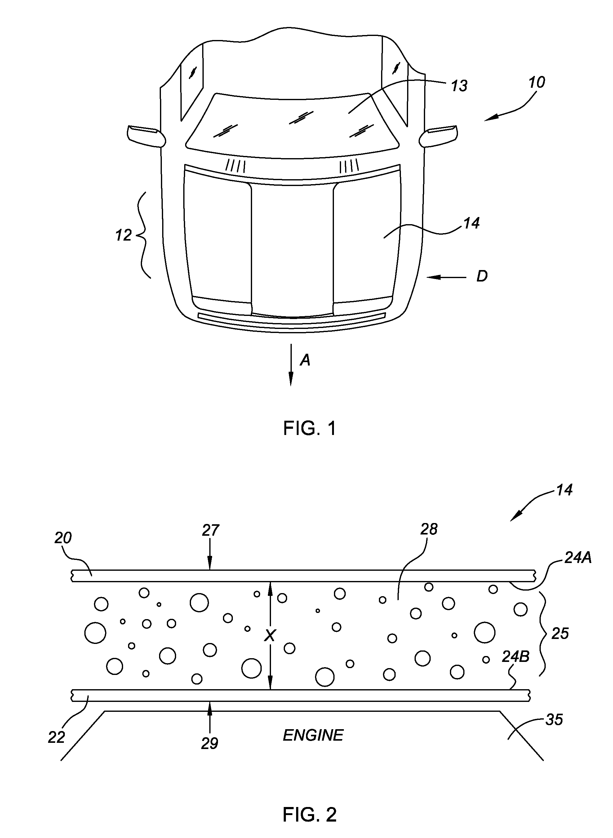 Energy-absorbing vehicle hood