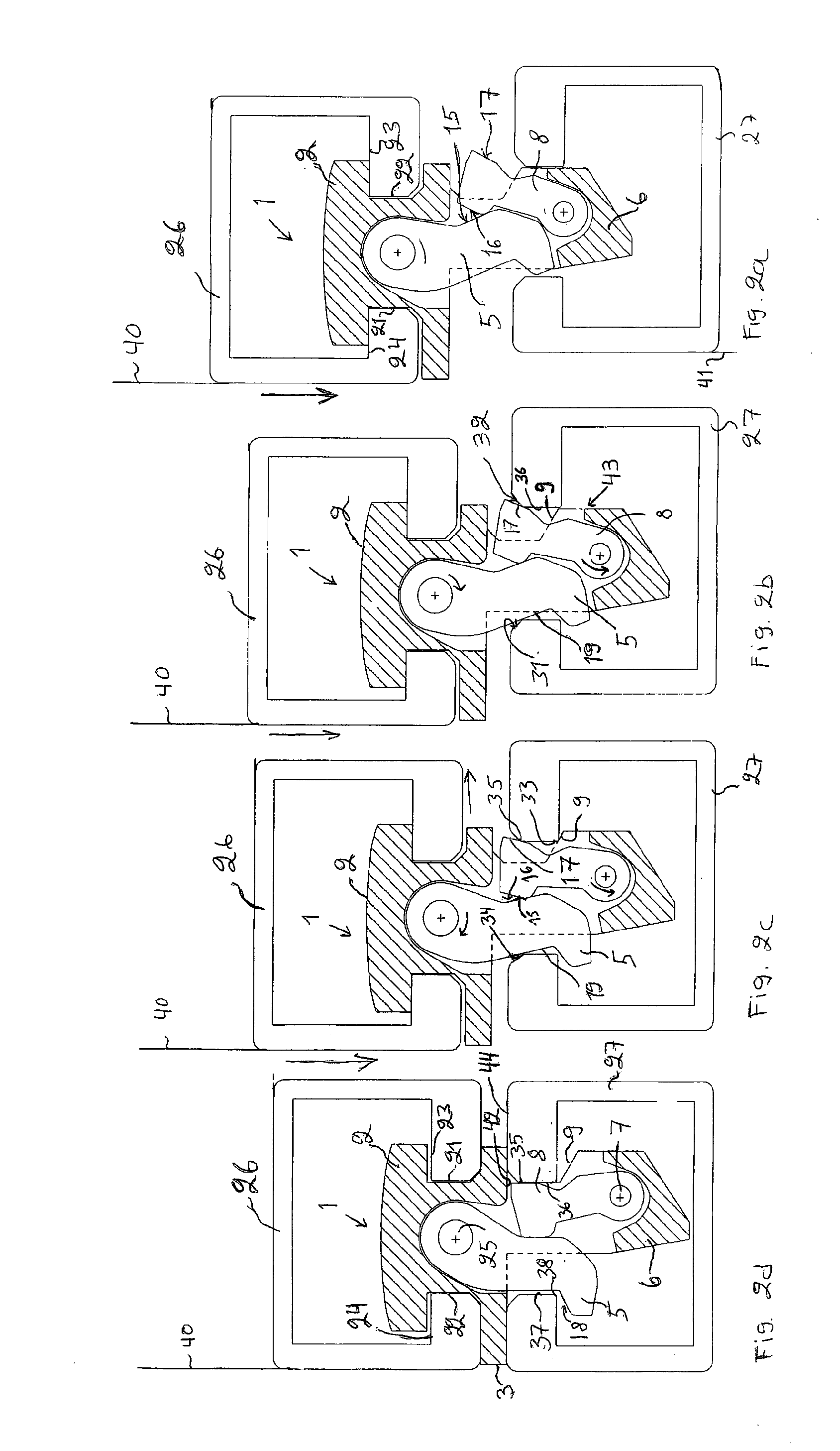 Coupling device for coupling containers, particularly containers used in cargo ships