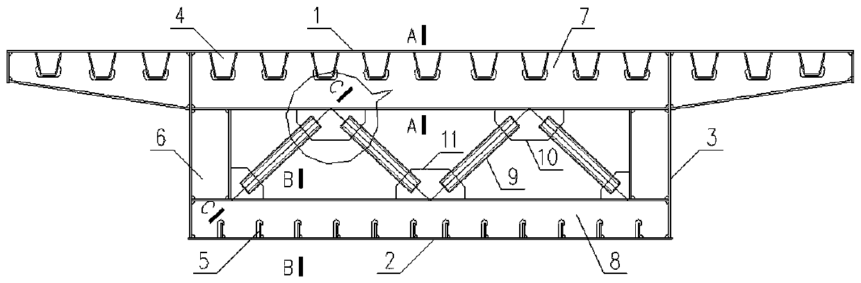 Truss-type steel box beam diaphragm