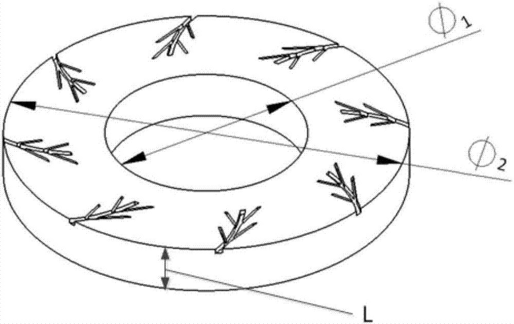 Mechanical sealing structure with end face being provided with vein-shaped grooves