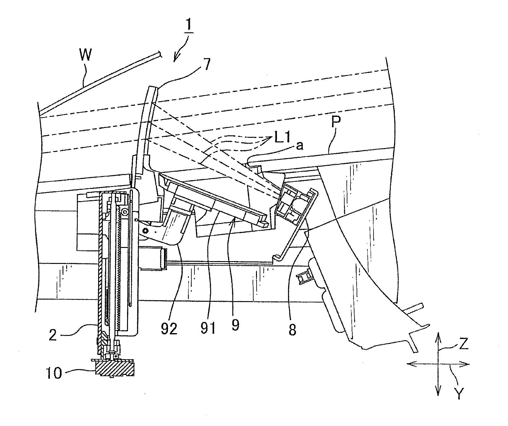 Vehicle display device