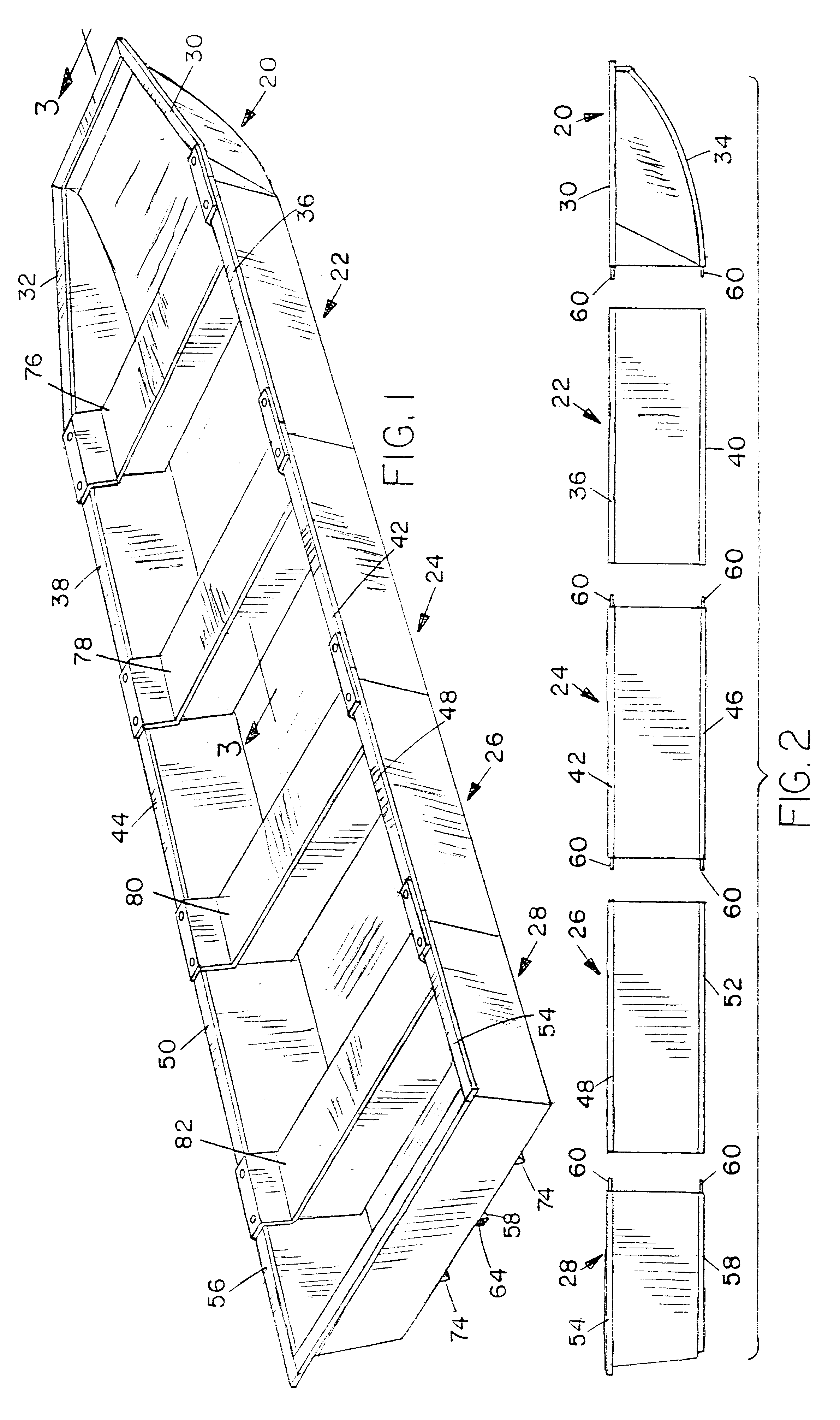 Severably sectioned and stackable boat