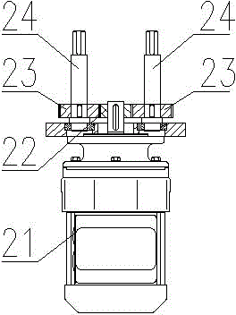 Amplitude variation station crane with clutch