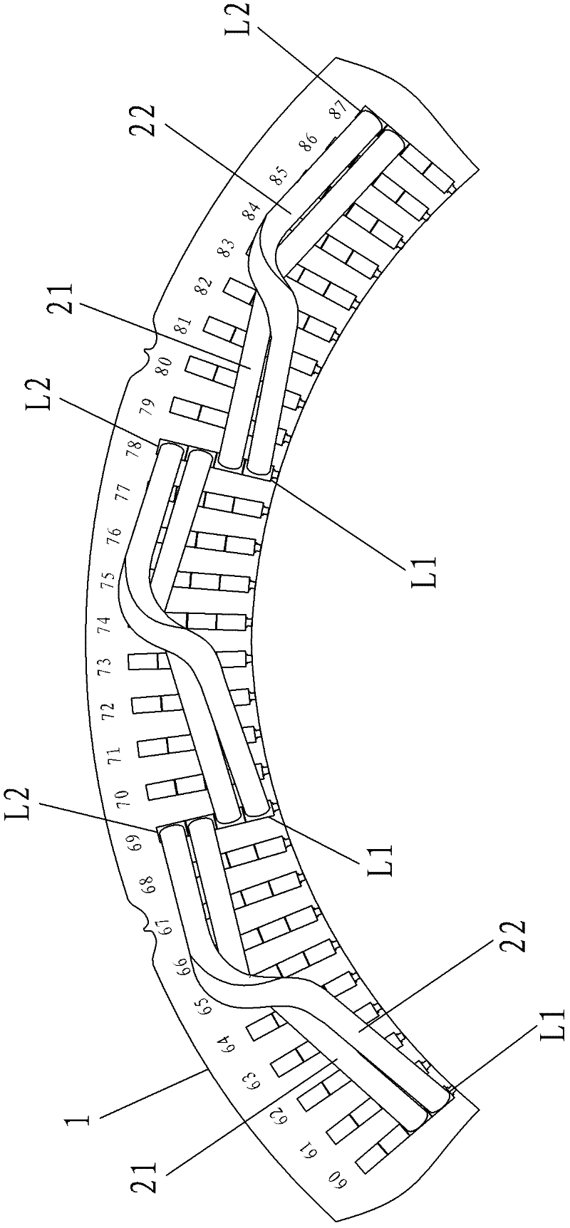 Stator of alternating-current generator and winding method thereof