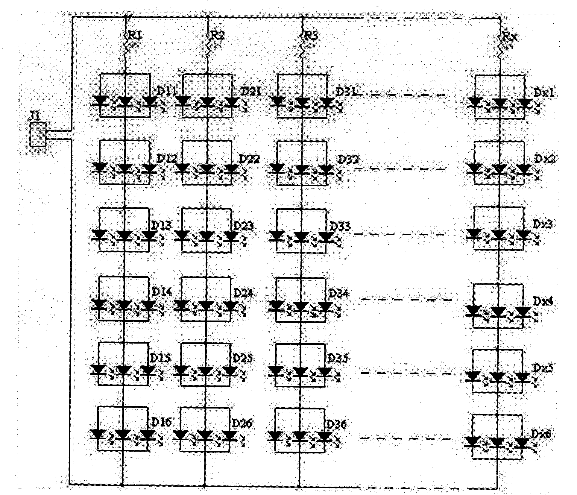 Ultra-high brightness LED matrix straight-downward backlight module applied to large-scale LCD