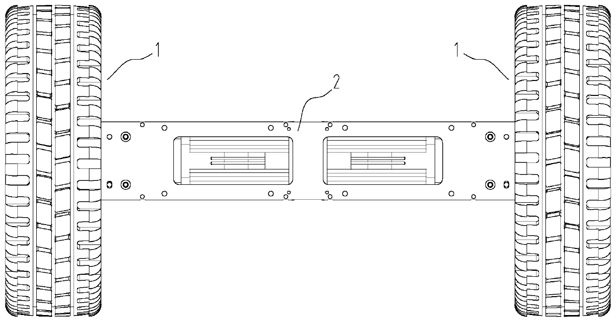 Two-wheel drive differential wheel driving unit structure