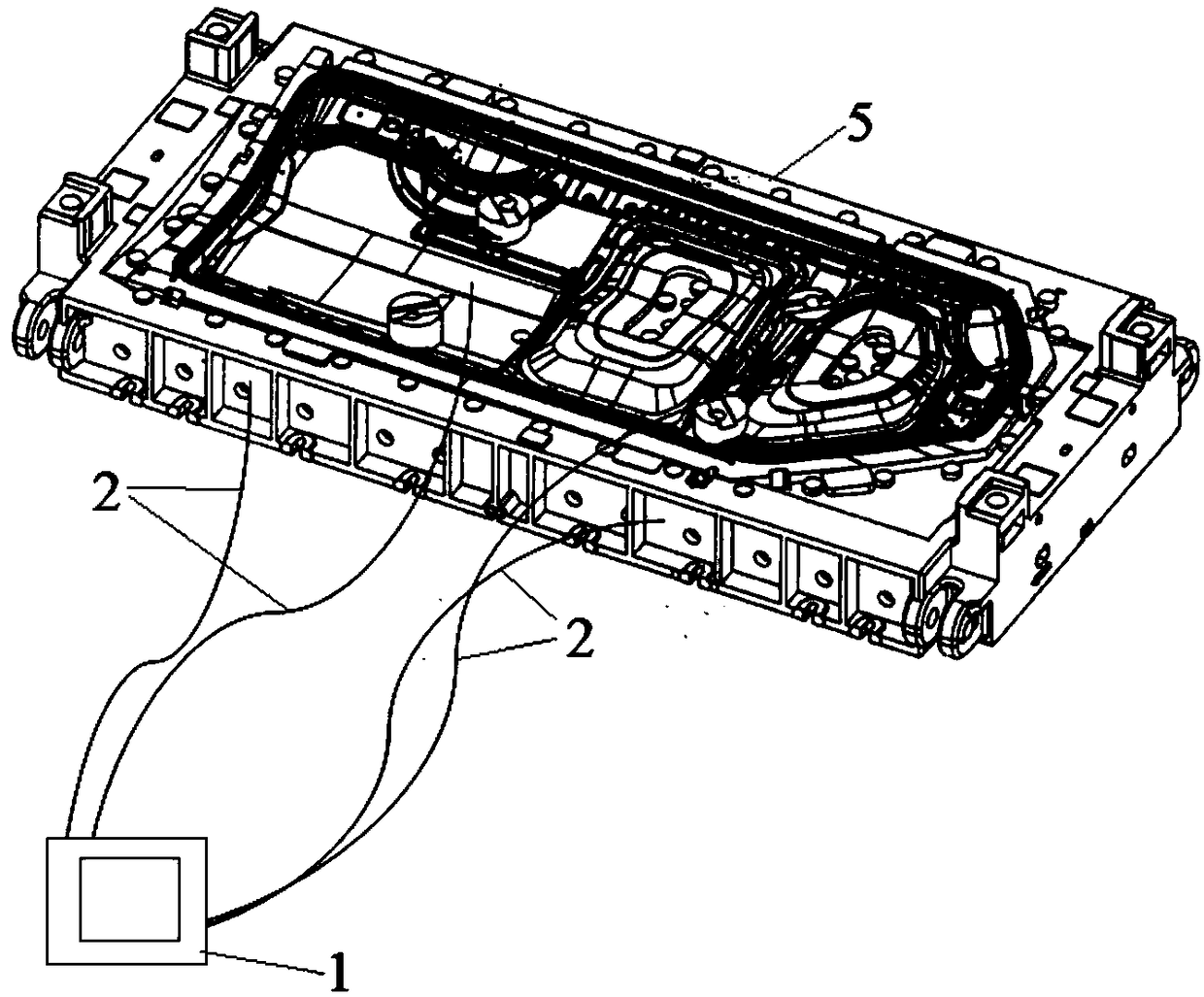 Internal temperature monitoring device and monitoring method for heavy casting in cooling process