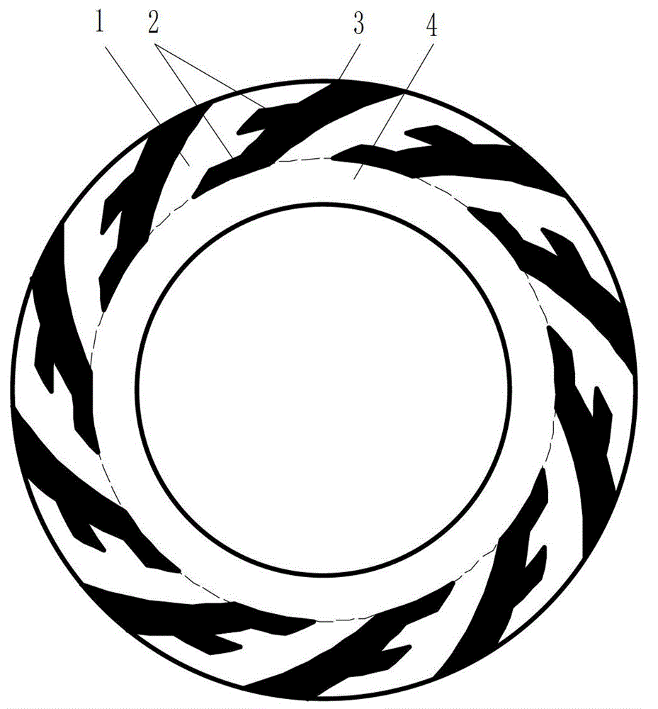 Mechanical sealing structure for radial shunt type groove end faces of pinion-like grooves