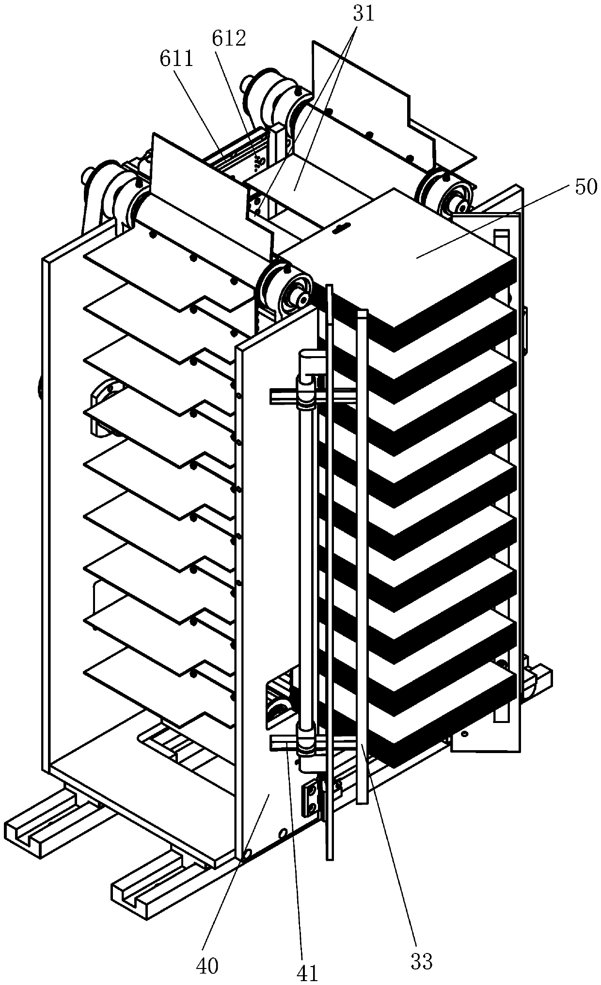 Bag stack conveying device and packaging machine