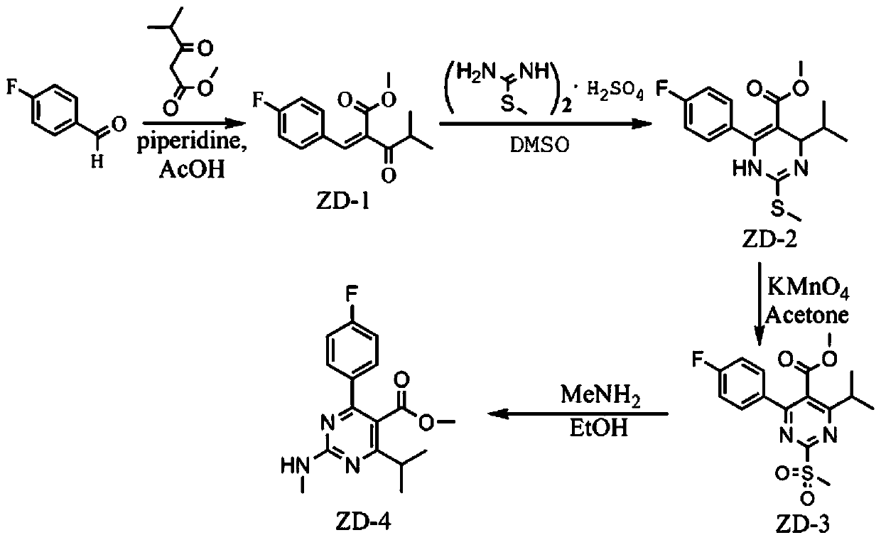 Method for continuously preparing rosuvastatin intermediate by micro-channel modular reaction device