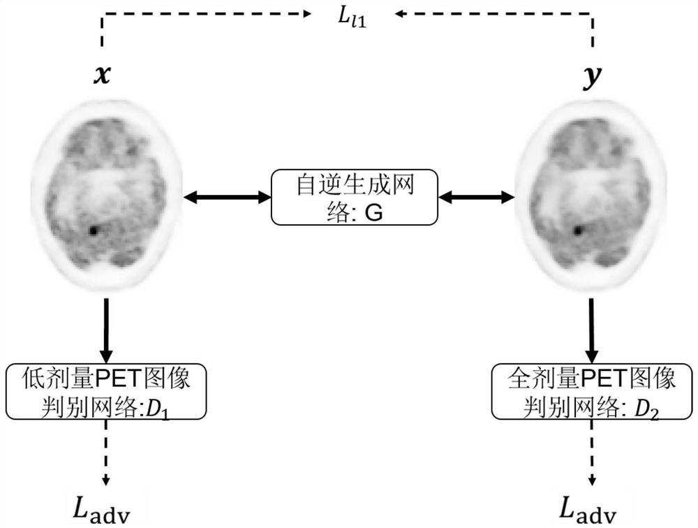 Low-dose full-body pet image enhancement method based on self-inverse convolution generative adversarial network