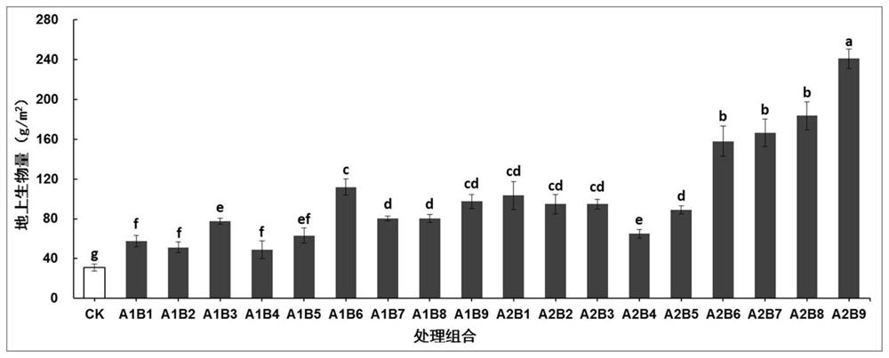 Comprehensive biological improvement method for severe saline-alkaline grassland