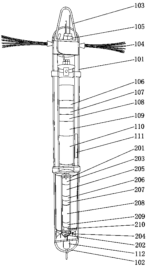 Full-sea deep turbulent mixed matrix profile observation system based on mems technology