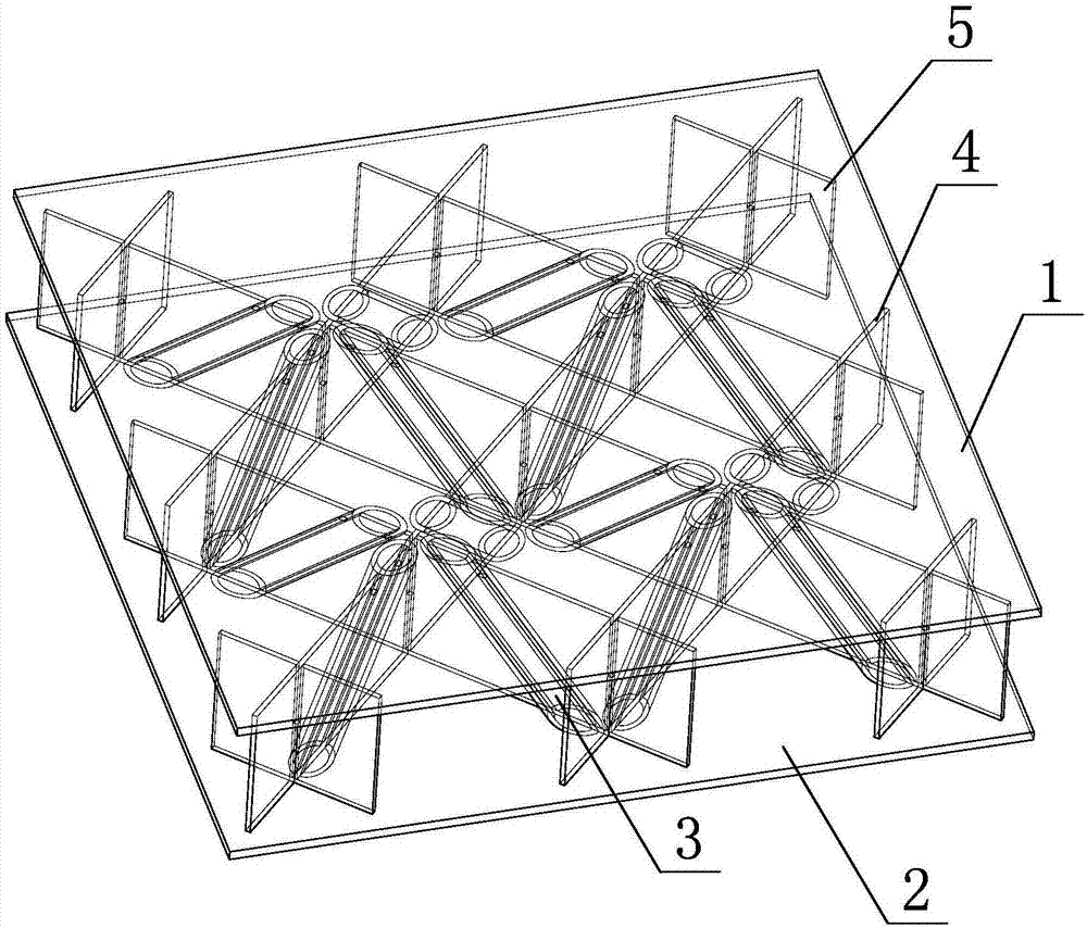 All-metal hollow dot matrix-honeycomb mixed sandwich structure and interlocking preparation method thereof