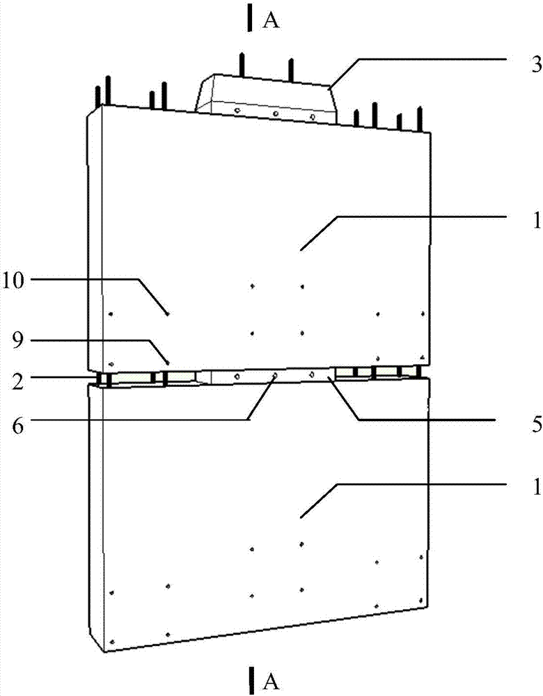 Composite connected shear wall structure and its assembly method