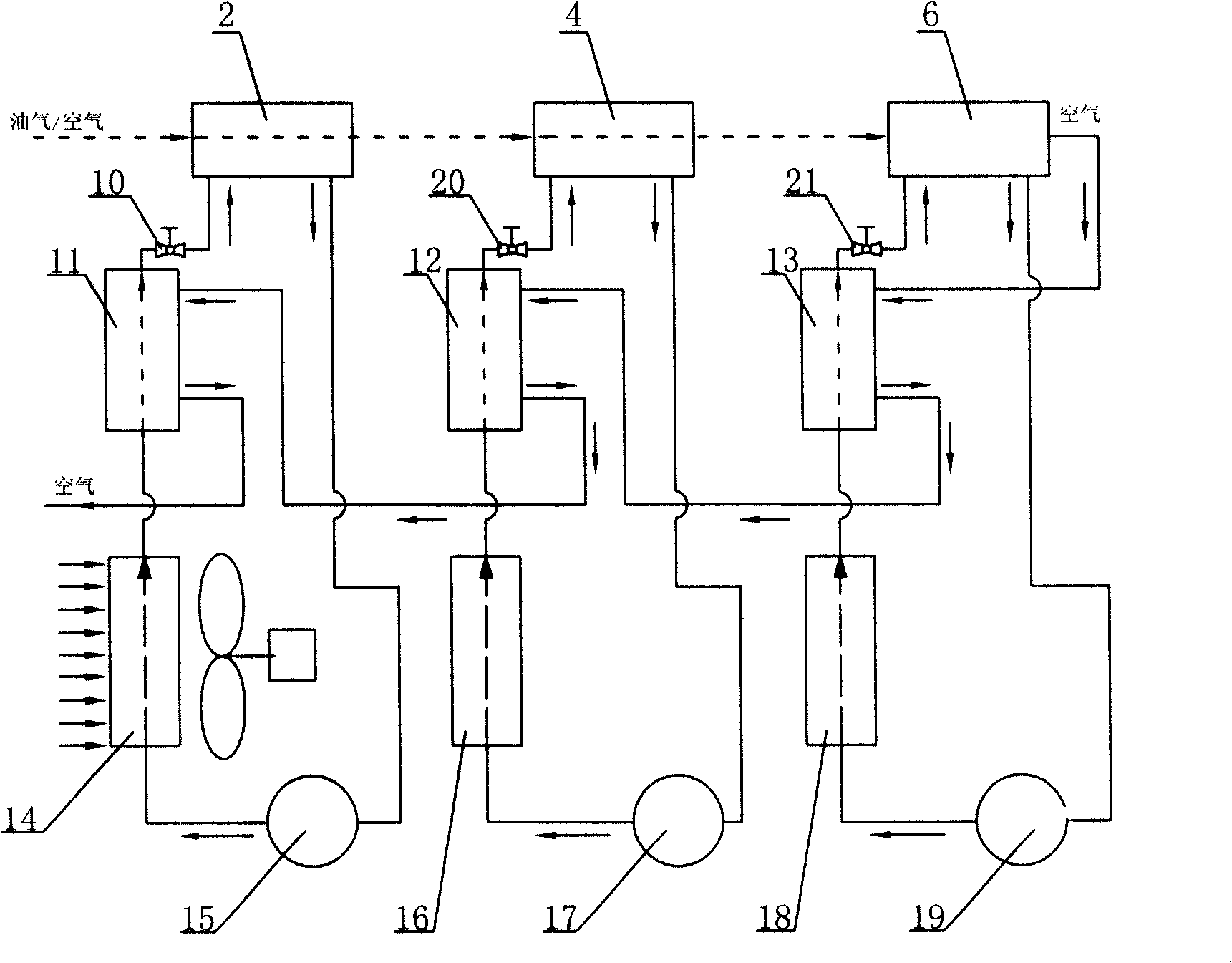 Low-temperature refrigeration device for recycling oil gas