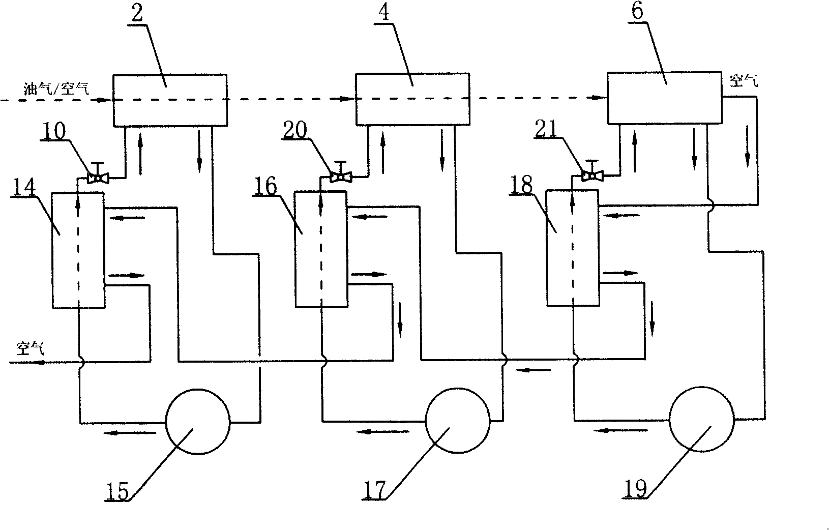 Low-temperature refrigeration device for recycling oil gas