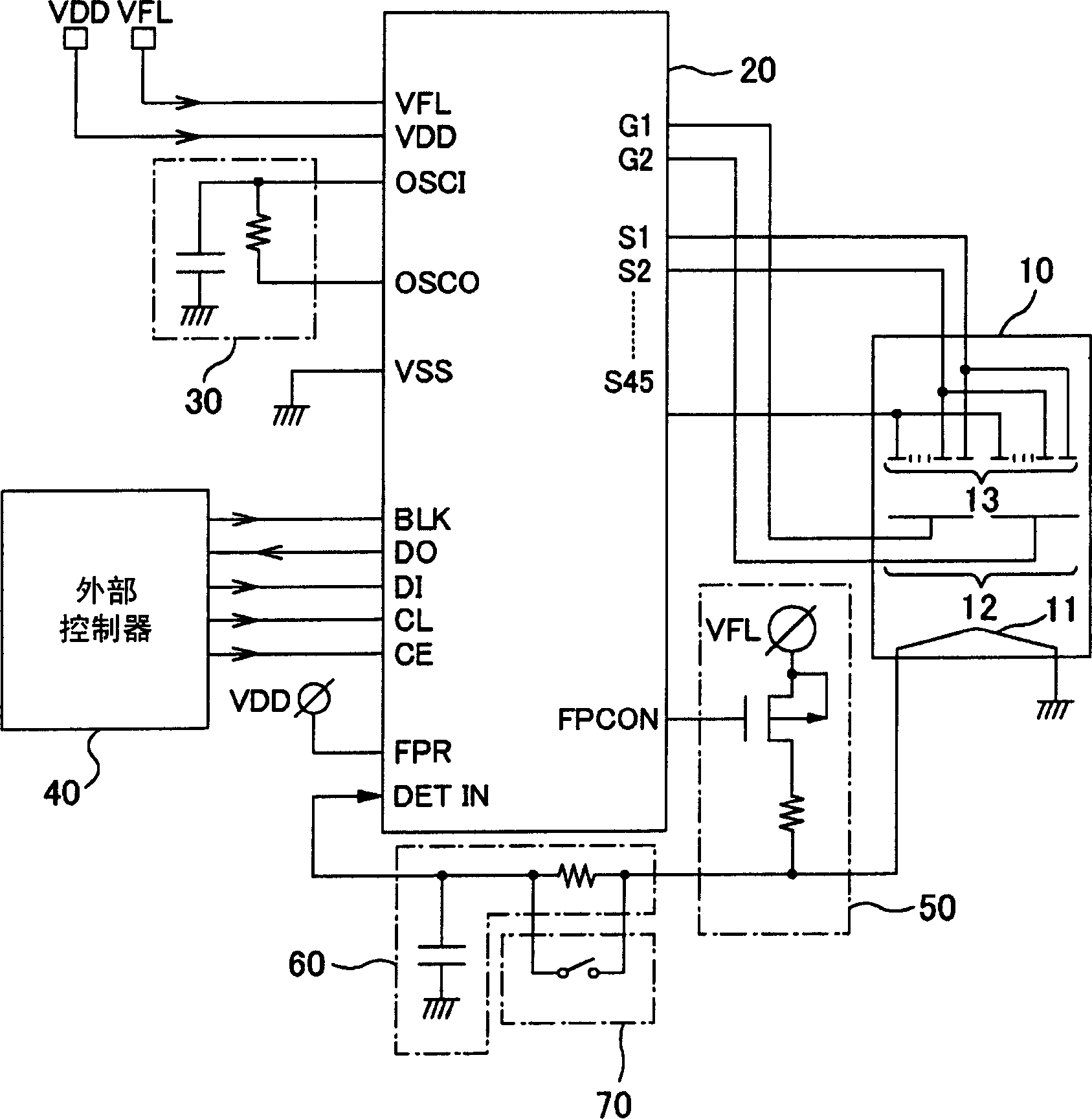 Driving circuit of vacuum fluorescent display