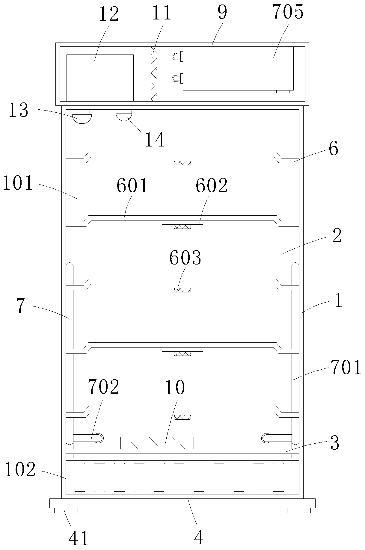 Closed high-and-low voltage power distribution cabinet suitable for multiple places