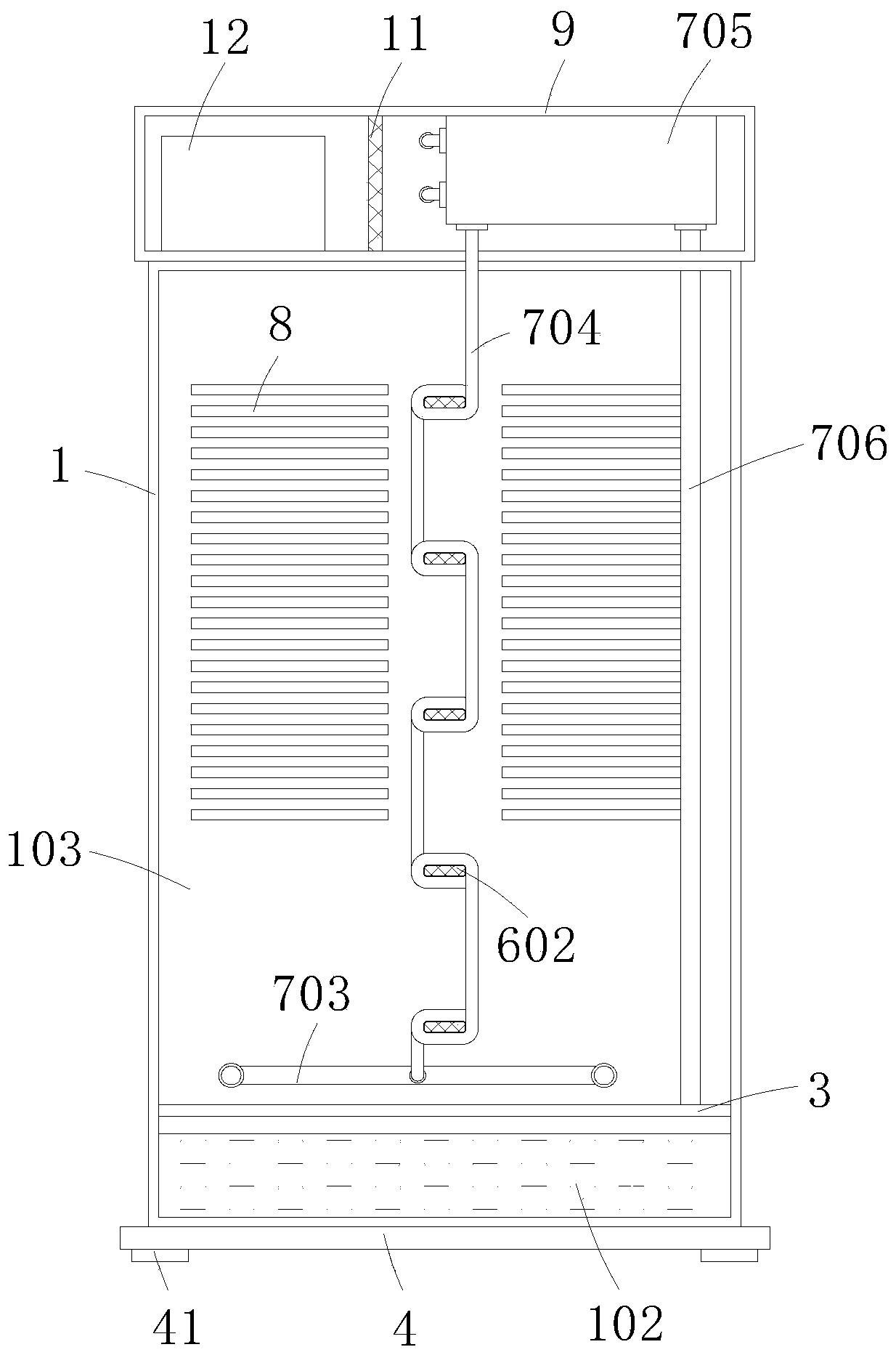 Closed high-and-low voltage power distribution cabinet suitable for multiple places