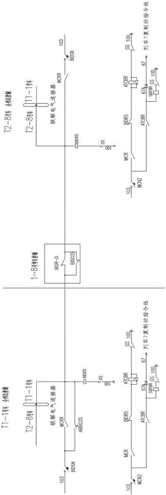 Train automatic braking control circuit based on bogie unstability detecting devices