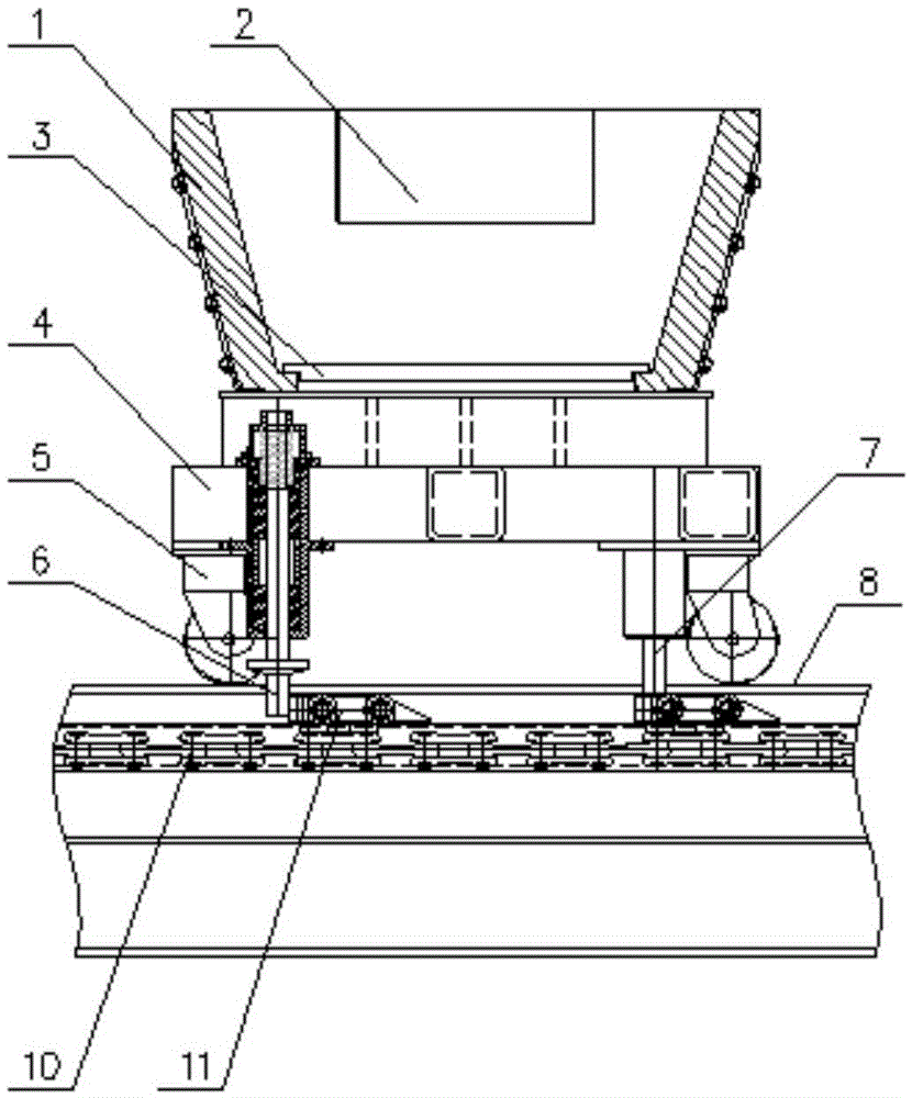 Independently-driven on-line unloading type calcium carbide furnace discharging transport cart