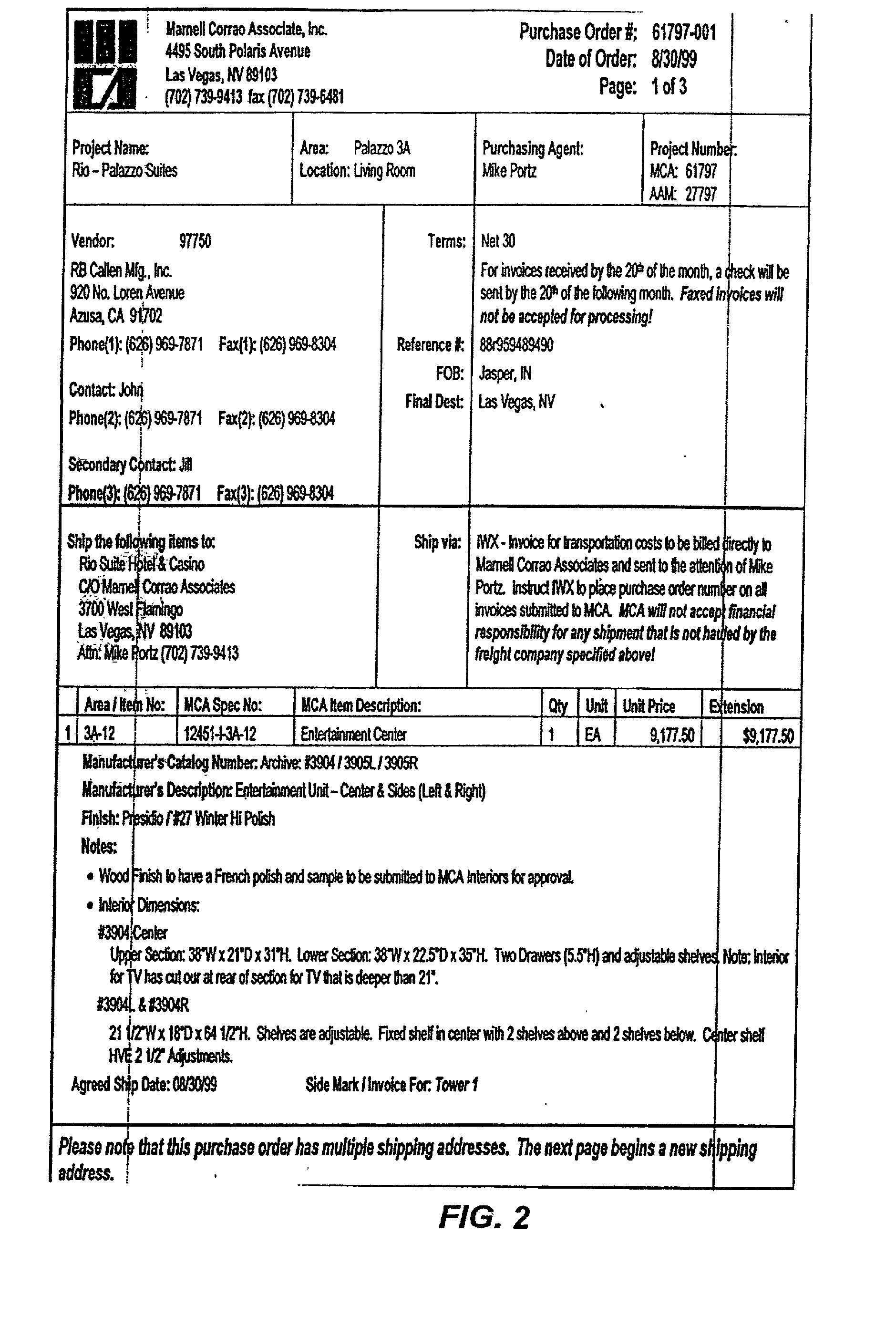 Item specification object management system