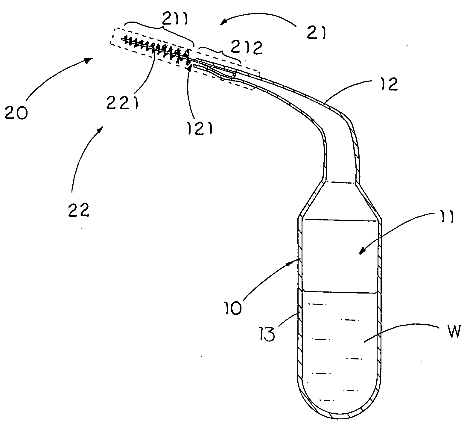 Interproximal squirt brush