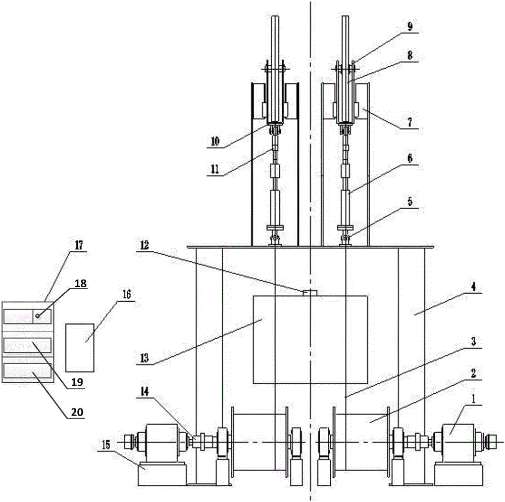 An ultra-deep mine hoist multi-rope cooperative control system test bench