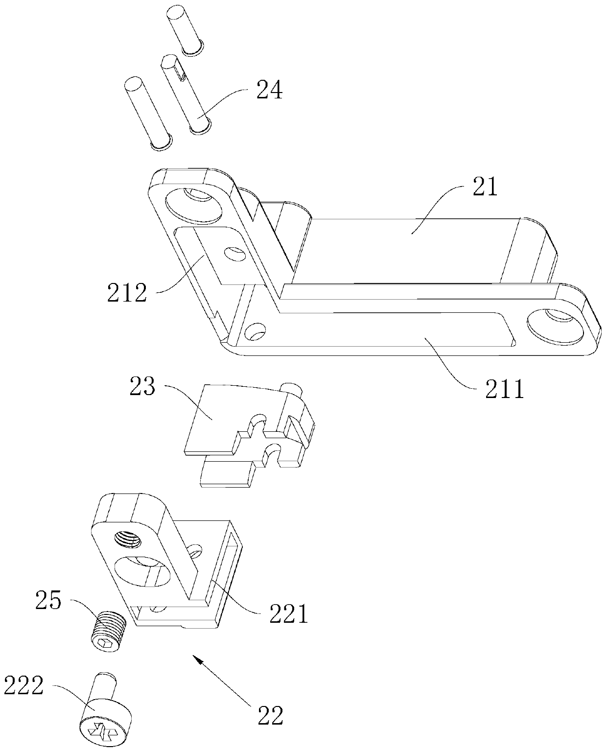 Hidden type top-bottom hinge