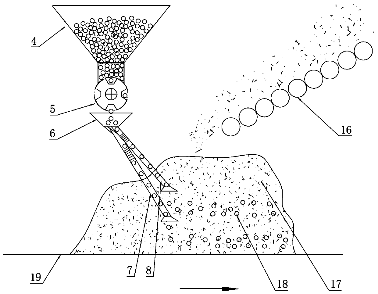 A method for improving the air permeability of a sintered material layer and a device for distributing balls