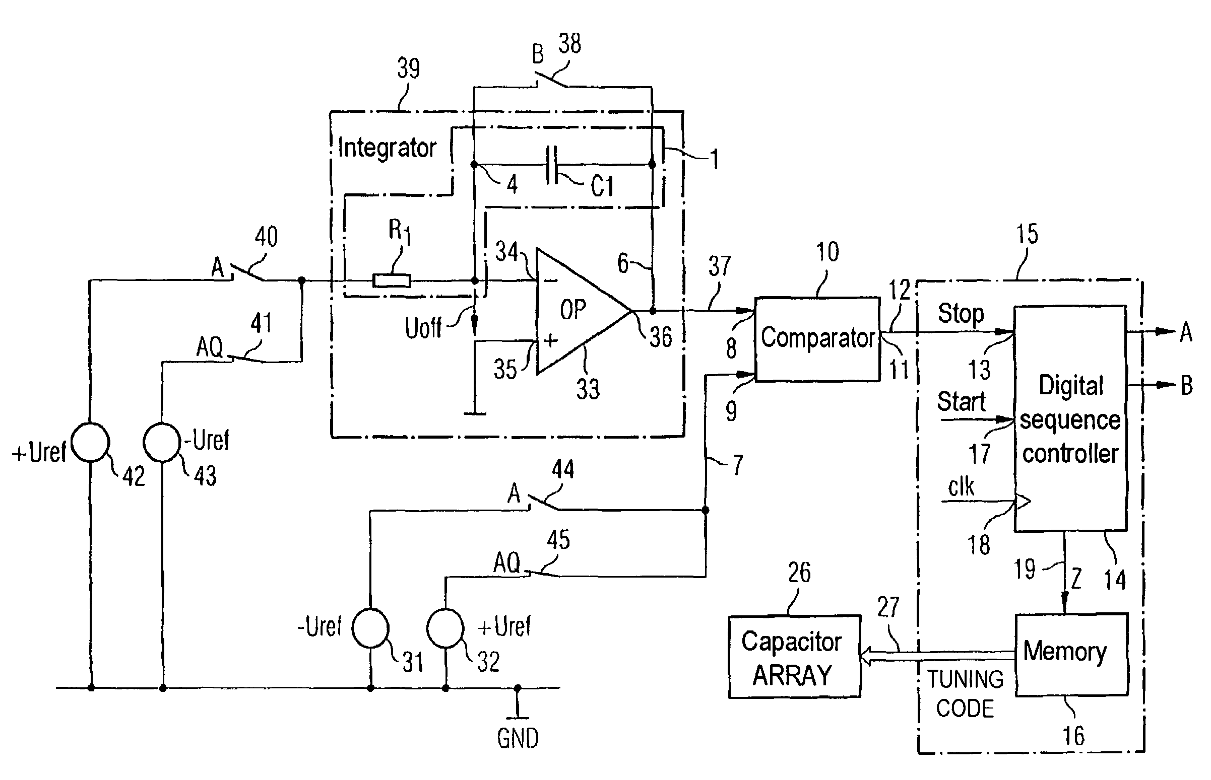 Tuning circuit for a filter