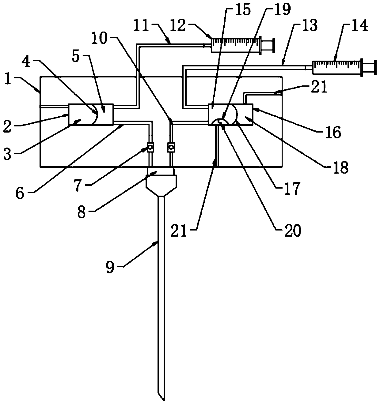 Device used for nerve blocking drug injection and convenient to operate by single person