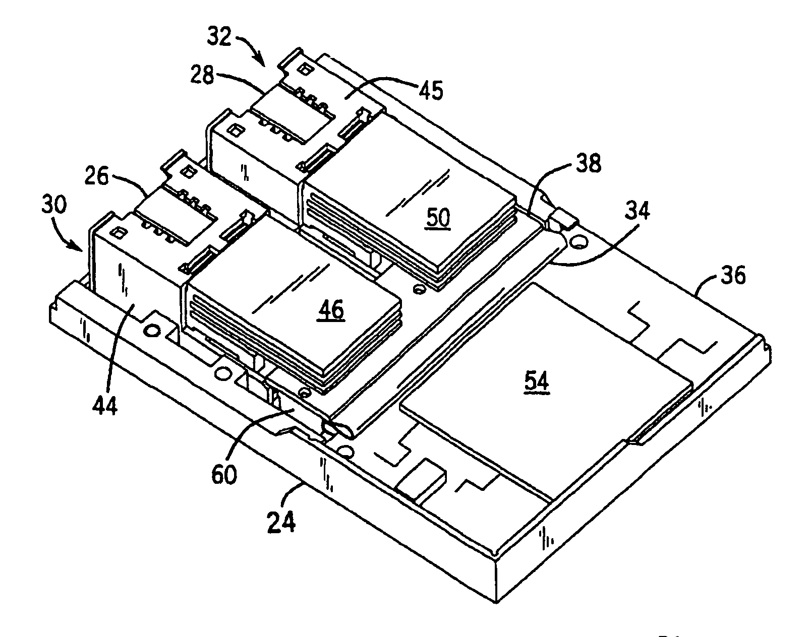 Transponder assembly for use with parallel optics modules in fiber optic communications systems