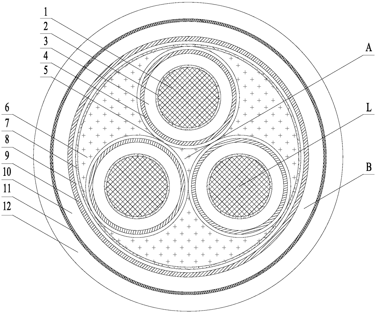 Hydrate temperature control heat dissipation low-voltage cable